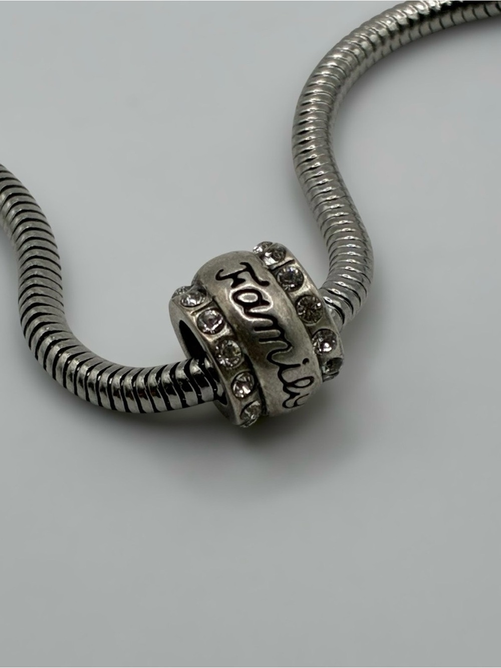 Brighton Silver-Tone Family Crystal Spacer Bead Charm